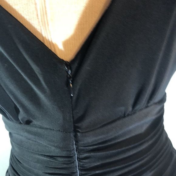 S.L. Fashions Black & Silver Evening Cocktail Party Surplice Dress 10 - Picture 6 of 16